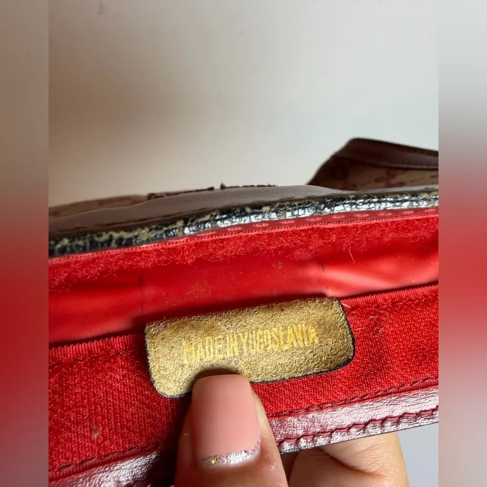 Vintage Gucci Parfums GG Monogram Red Clutch Bag